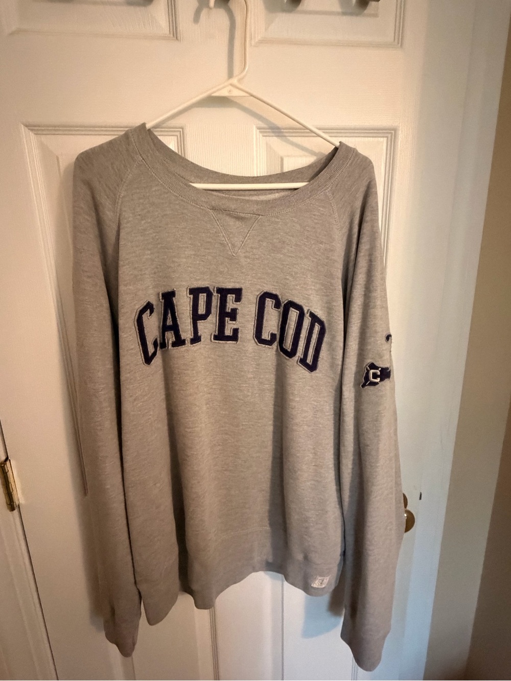Men's Gray Crewneck Sweatshirt with 'Cape Cod' Embroidery